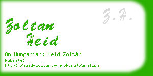 zoltan heid business card